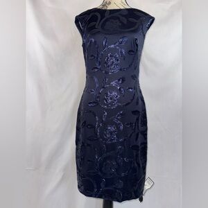 NWT: Lauren Ralph Lauren Navy Blue Sleeveless Cocktail dress